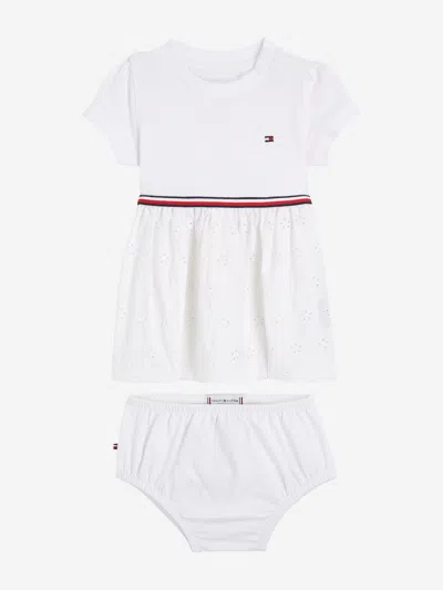 Shop Tommy Hilfiger Baby Girls Broderie Combi Dress In White