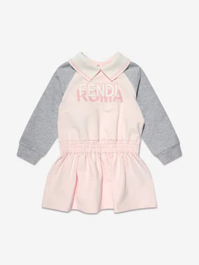 Shop Fendi Baby Girls Sweater Dress In Pink