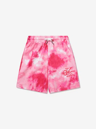 Calvin Klein Jeans Est.1978 Girls Tie Dye Shorts In Pink
