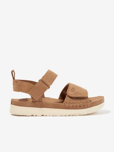 Shop Ugg Girls Goldenstar Sandals In Brown