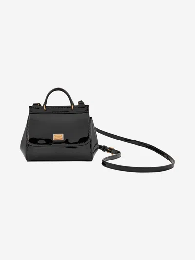 Shop Dolce & Gabbana Girls Patent Leather Handbag In Black
