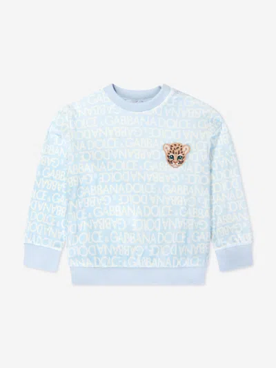 Shop Dolce & Gabbana Baby Boys Logo Sweatshirt In Blue
