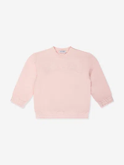 Shop Dolce & Gabbana Baby Girls Logo Sweatshirt In Pink