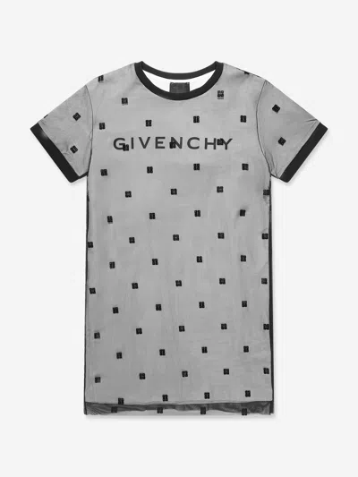 Shop Givenchy Girls 4g Logo Mesh Dress In Black