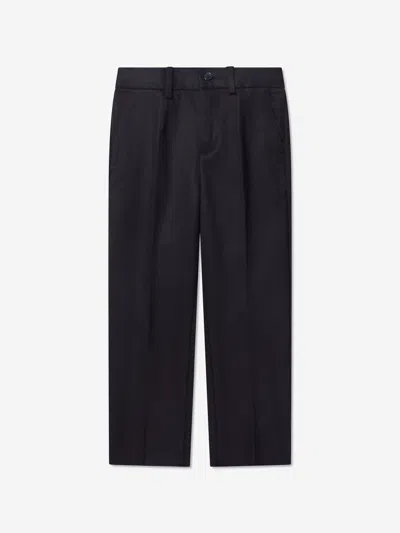 Shop Dolce & Gabbana Boys Slim Fit Trousers In Blue