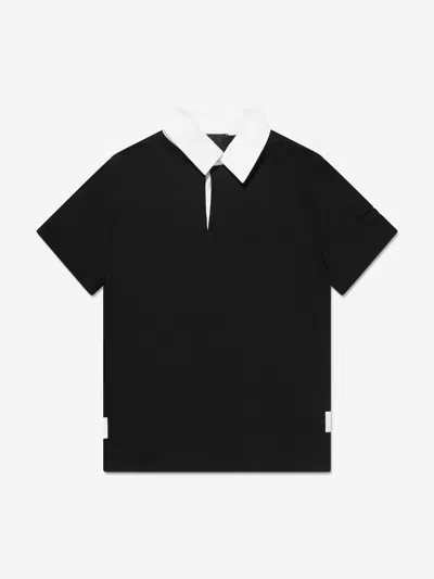 Shop Givenchy Boys Branded Polo Shirt In Black