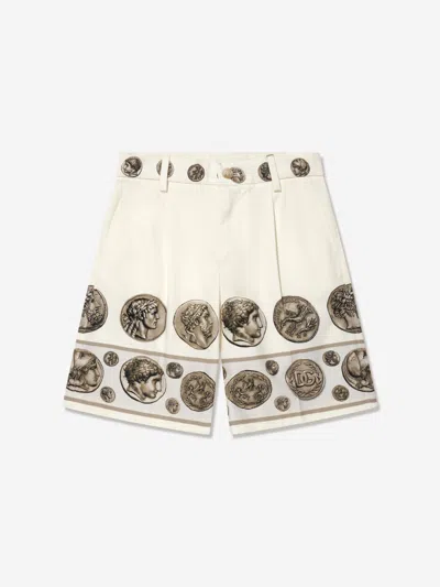 Shop Dolce & Gabbana Boys Bermuda Shorts In Ivory