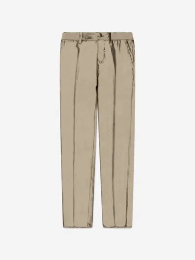 Shop Dolce & Gabbana Boys Silk Suit Trousers In Gold