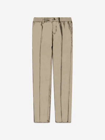 Dolce & Gabbana Boys Silk Suit Trousers In Gold