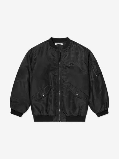 Shop Dolce & Gabbana Boys Bomber Jacket In Black