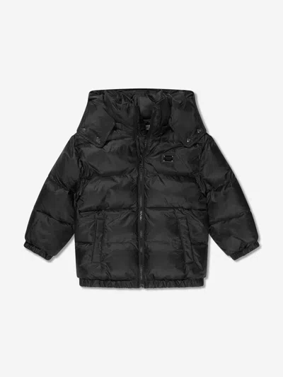 Shop Dolce & Gabbana Boys Puffer Jacket In Black