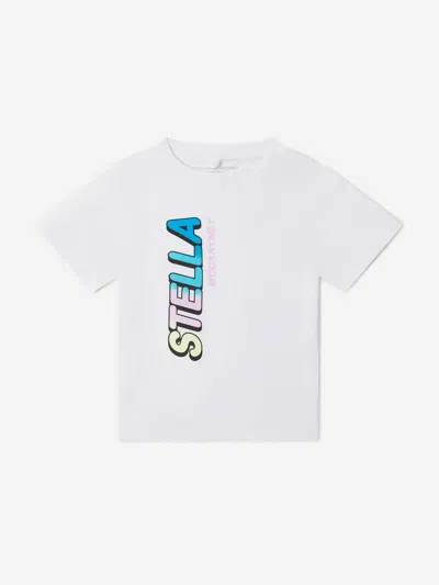 Shop Stella Mccartney Girls Logo Sports T-shirt In White