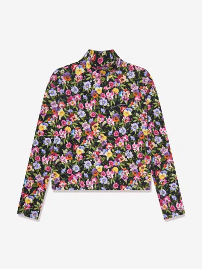 Shop Dolce & Gabbana Girls Floral Print Top In Multicoloured