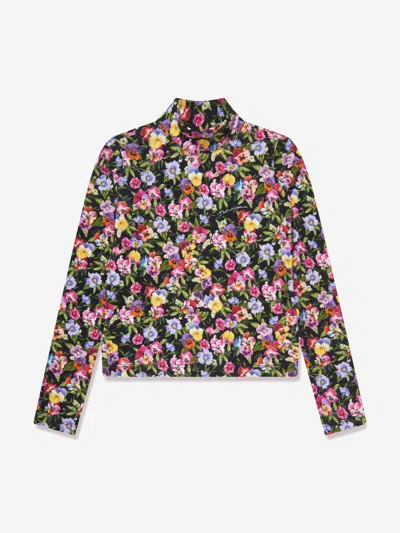 Dolce & Gabbana Floral-print Cotton-blend Top In Multicoloured