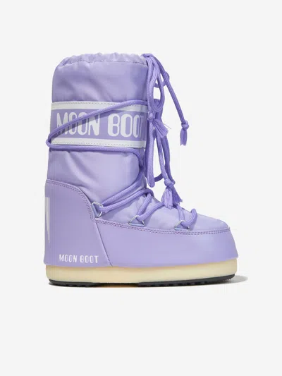 Shop Moon Boot Kids Icon Nylon Snow Boots In Purple