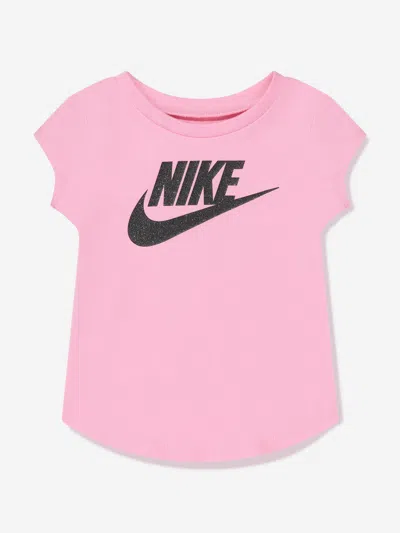 Shop Nike Girls Futura T-shirt In Pink