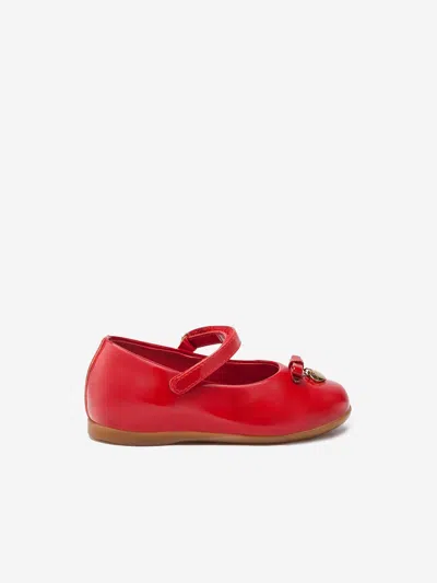 Shop Dolce & Gabbana Girls Patent Leather Ballerina Shoes Eu 23 Red