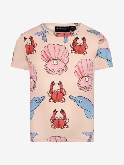 Mini Rodini Girls Cotton Dolphin Print T-hirt 1 - 3 Mths Pink In Pink