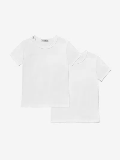 Shop Dolce & Gabbana Boys 2 Pack T-shirt Set In White