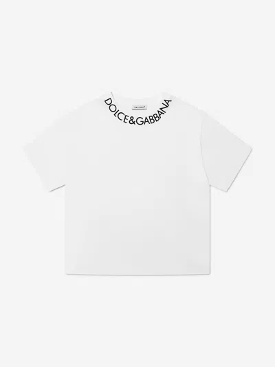 Shop Dolce & Gabbana Boys Branded T-shirt In White