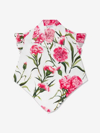 Dolce & Gabbana Girls Carnation Blouse In White