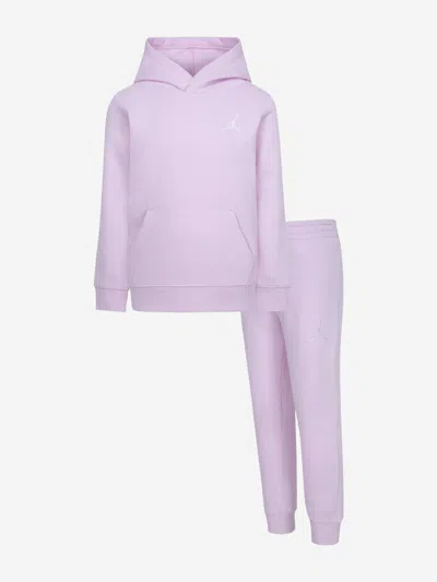 Jordan Logo-embroidered Fleece Tracksuit In Pink