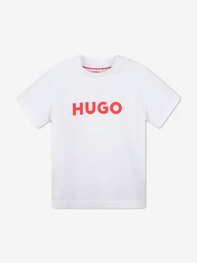 Shop Hugo Boys Logo Print T-shirt In White