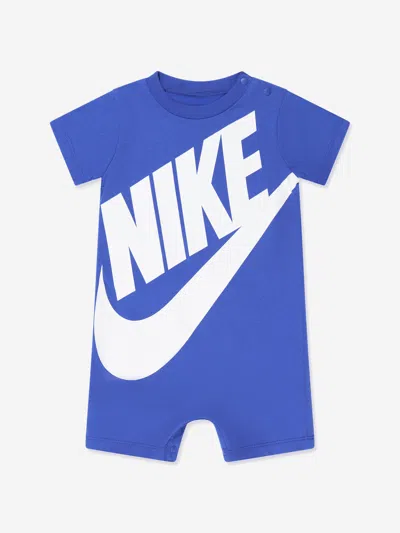 Shop Nike Baby Boys Futura Romper In Blue