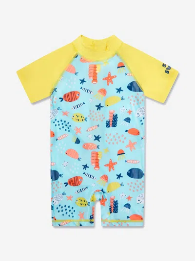 Shop Soli Swim Baby Boys Sun Protective Swim Suit (upf50+) In Blue