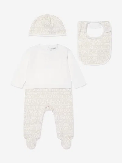 Shop Dolce & Gabbana Baby Logomania Babygrow Gift Set