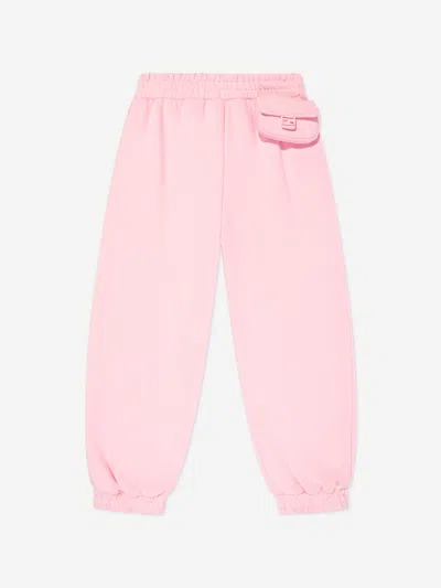Shop Fendi Girls Logo Joggers In Pink