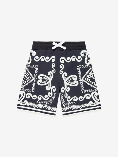 Shop Dolce & Gabbana Boys Dg Marina Bermuda Shorts In Black