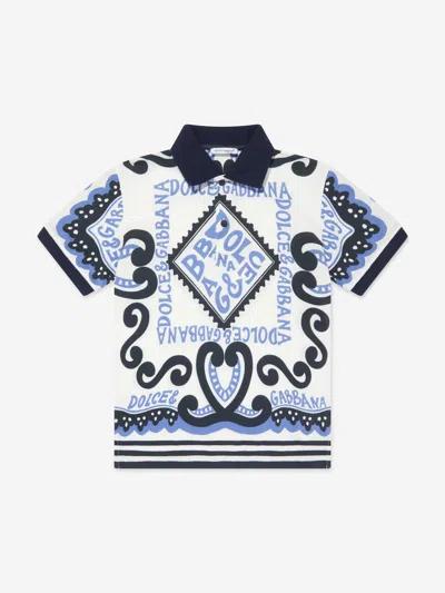 Shop Dolce & Gabbana Boys Dg Marina Polo Shirt In Multicoloured