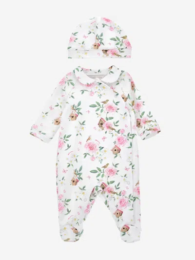Shop Monnalisa Baby Girls Rose Babygrow Gift Set In White