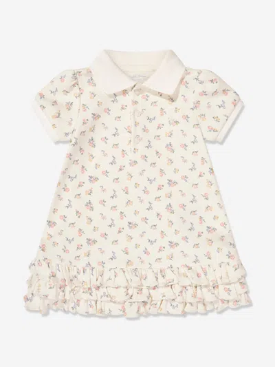 Shop Ralph Lauren Baby Girls Floral Polo Dress In White
