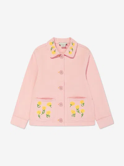 Shop Stella Mccartney Girls Flower Jacket In Pink