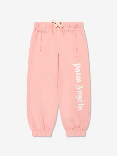Shop Palm Angels Girls Classic Overlogo Joggers In Pink