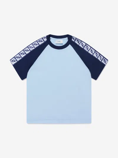 Shop Fendi Boys Ff Logo T-shirt In Blue