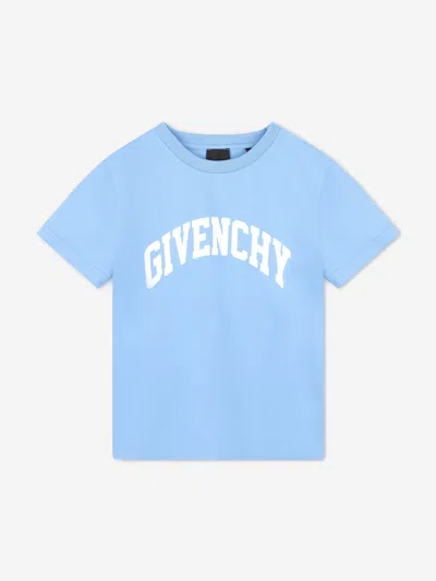 Shop Givenchy Boys Logo Print T-shirt In Blue