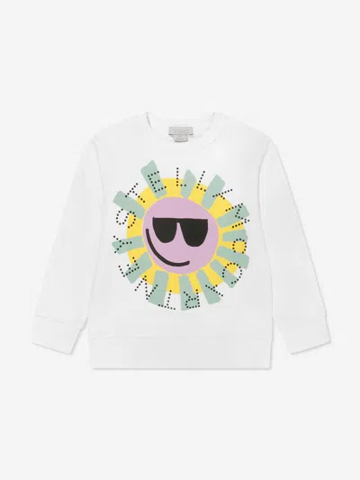 Shop Stella Mccartney Girls Sunshine Sweatshirt In White