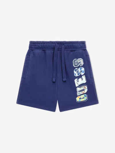 Shop Guess Boys Logo Shorts In Blue