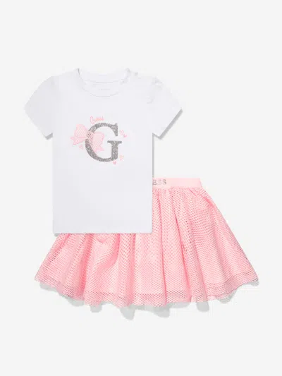 Shop Guess Baby Girls Tulle Skirt Set In White