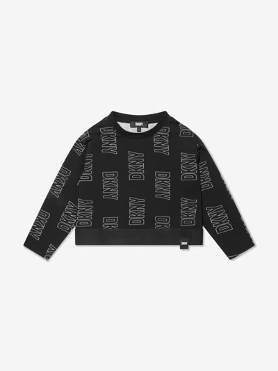 Shop Dkny Girls Logo Sweatshirt In Black