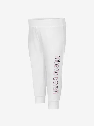 Roberto Cavalli Baby Girls Joggers - & Pink Leopard Print Joggers 3 Yrs White In White
