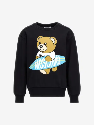 Shop Moschino Kids Teddy Surfer Sweatshirt In Black