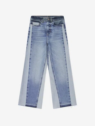 Shop Dl1961 Girls Lily Wide Leg Jeans In Blue
