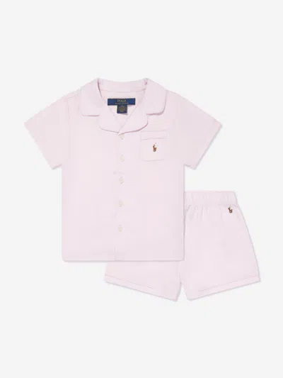Shop Ralph Lauren Girls Short Pyjamas Set In Pink