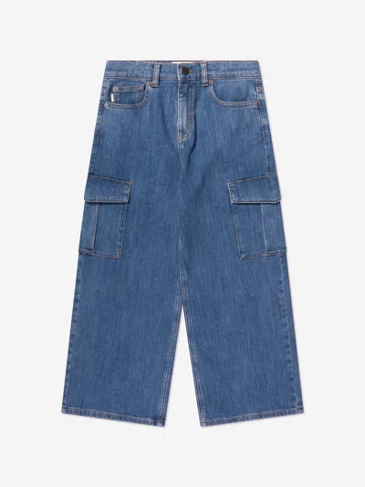 Shop Dl1961 Kids Zeke Wide Leg Jeans In Blue