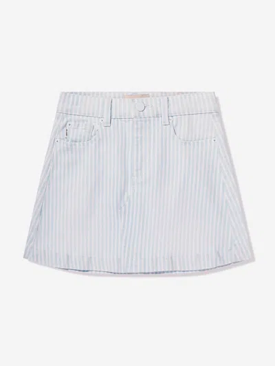 Dl1961 Stripe-pattern Denim Mini Skirt In Blue