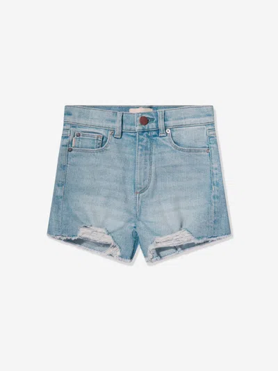 Shop Dl1961 Girls Lucy High Rise Shorts In Blue